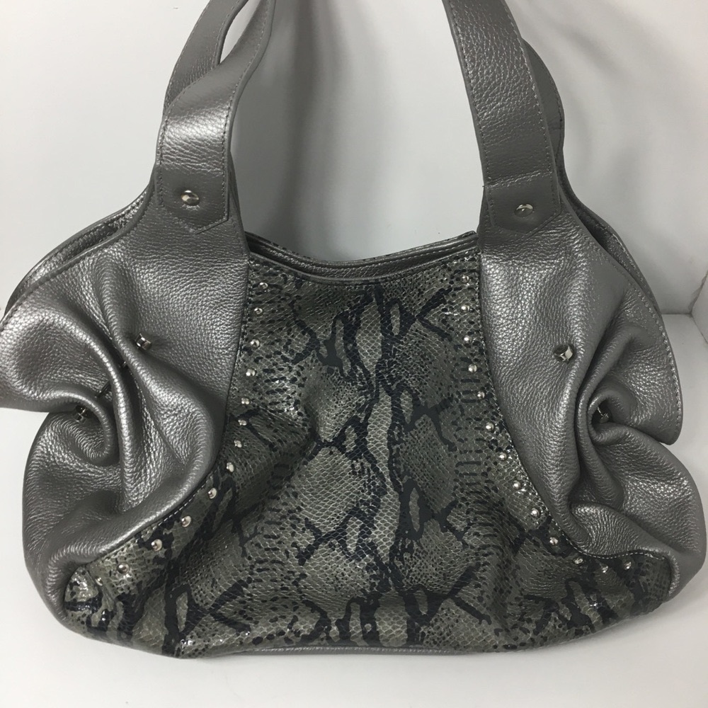 Chi by Carlos Falchi Leather Metallic Bag